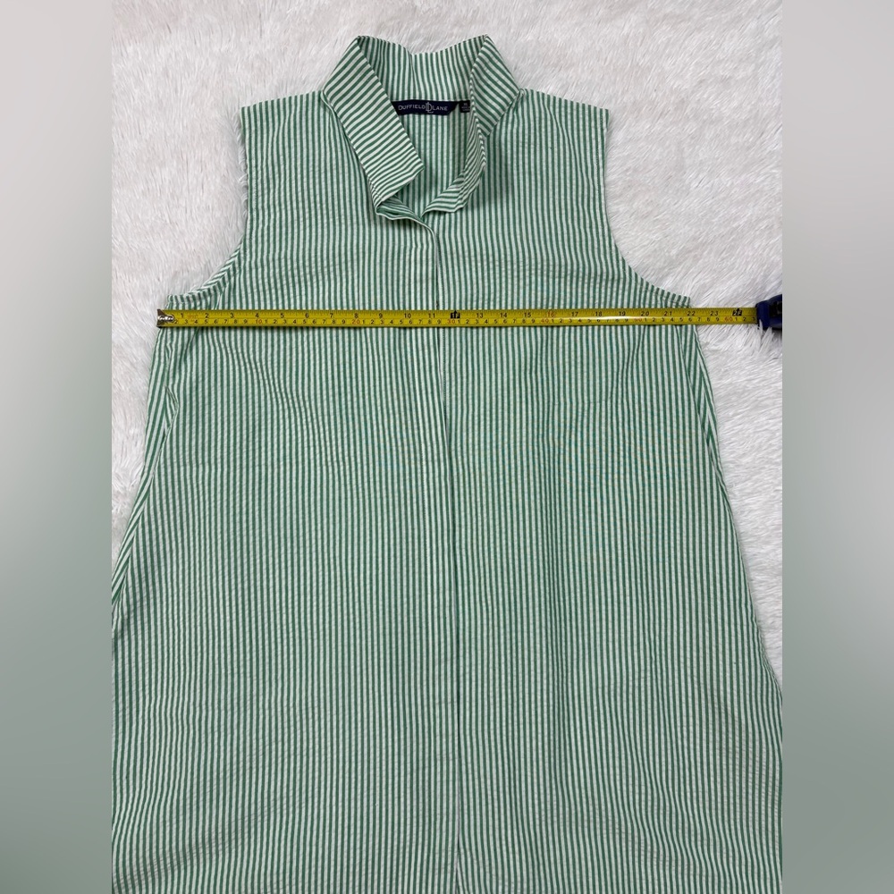 Duffield Lane Green and White Striped Top - Picture 6 of 8
